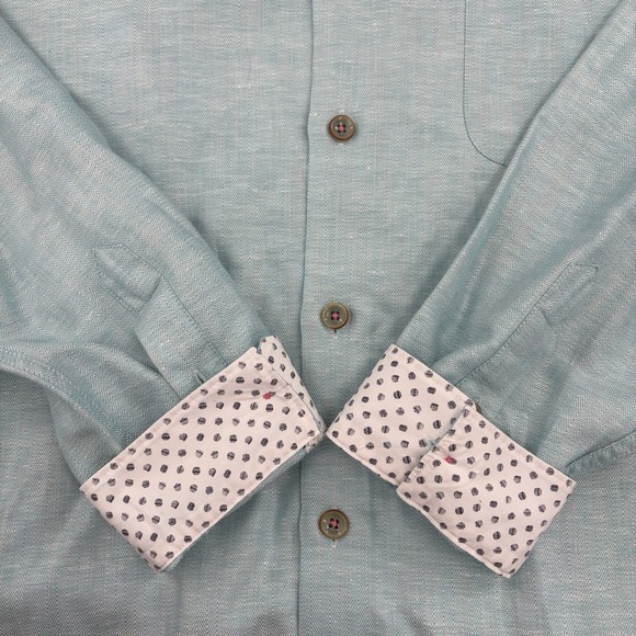 Ted Baker Romeos Men's Linen & Cotton Button-Up Shirt Lot Of 2 Ted Size 4 / US L - Picture 14 of 16